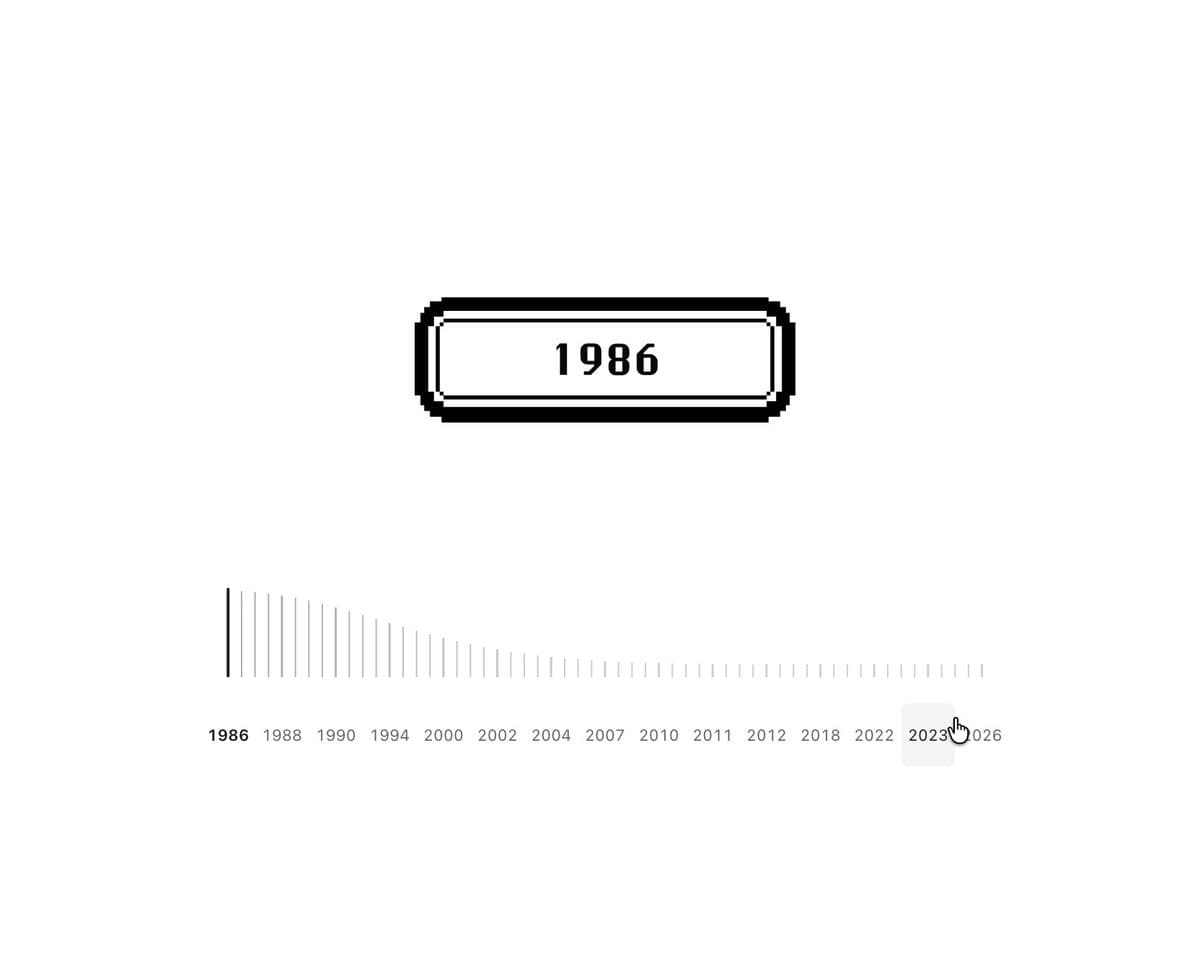 Retro Year Selector Animation
