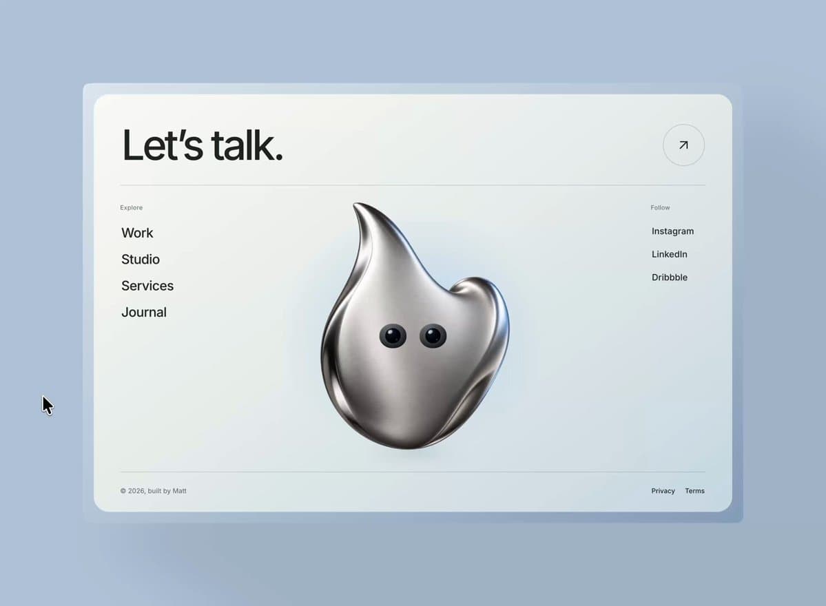 Metallic Blob Contact Page