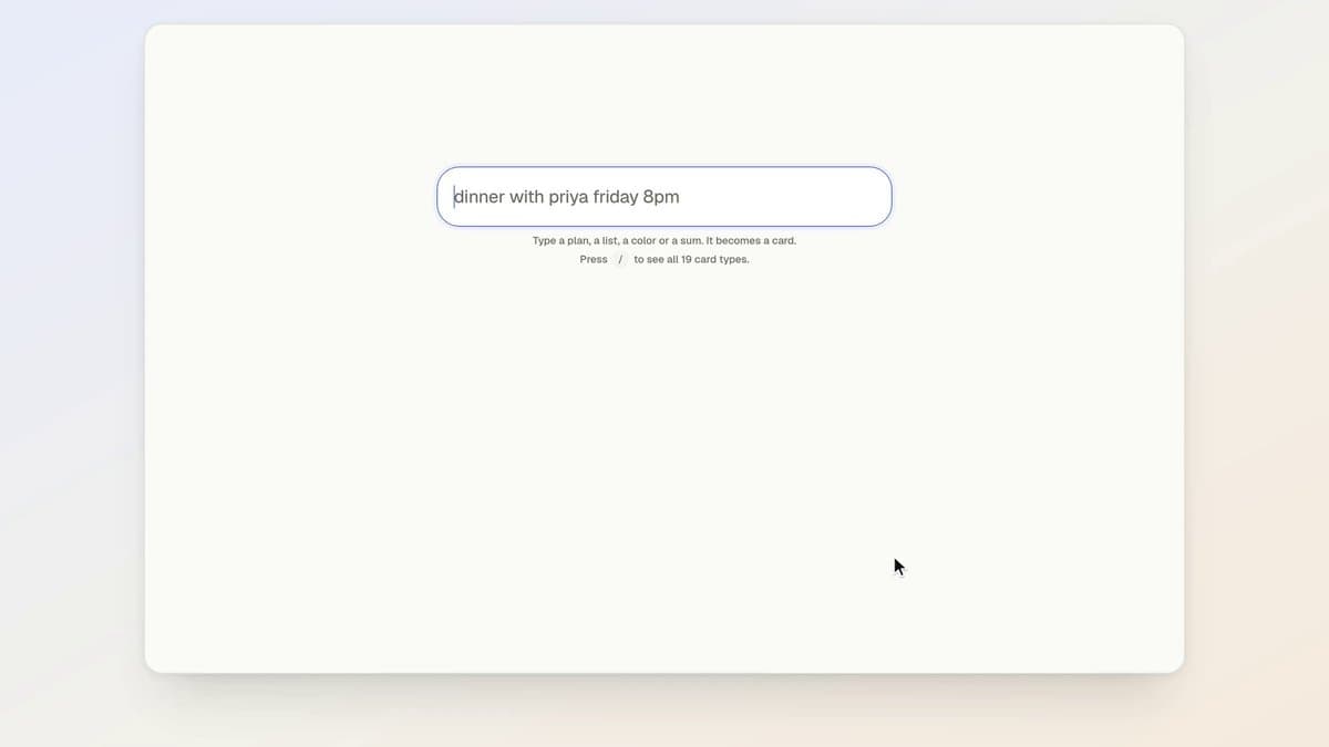Type-To-Card Input Screen
