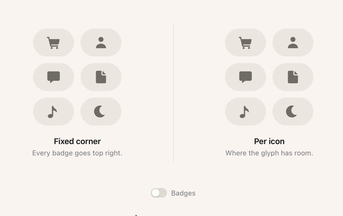 Icon Badge Placement Panel