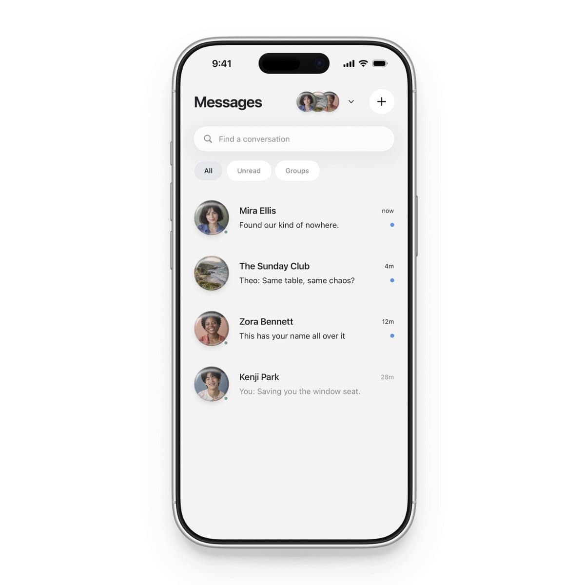 Messages App Conversation List