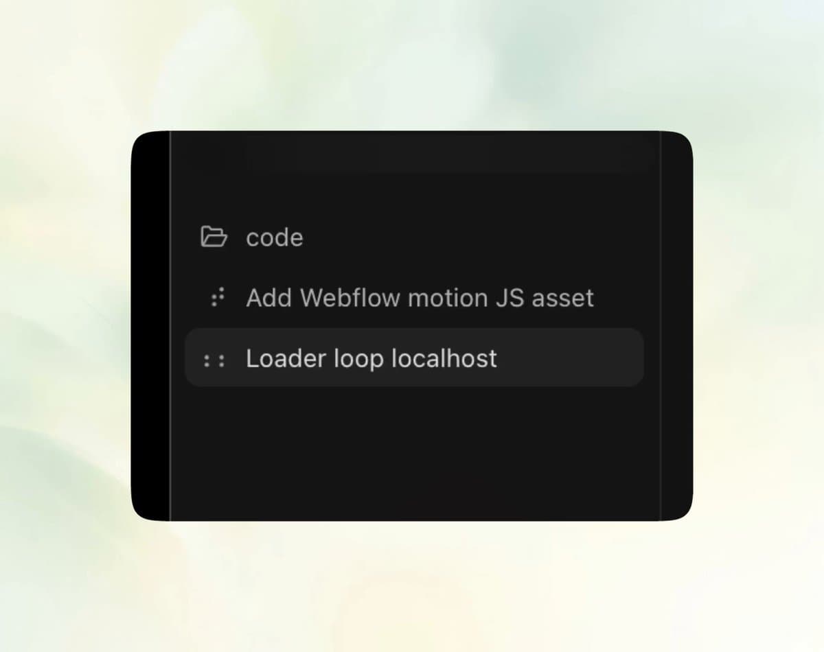 Webflow Task Panel Widget