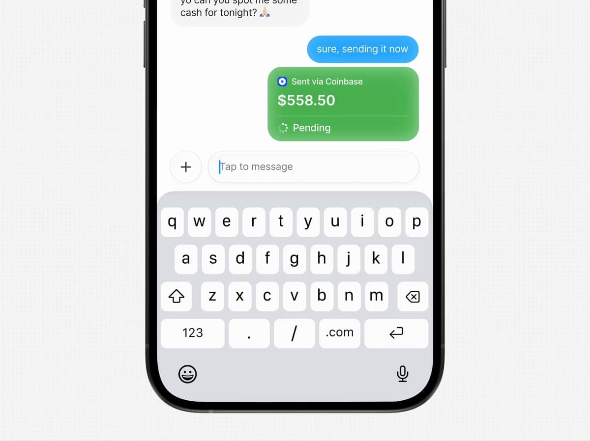 Coinbase Payment Chat Bubble