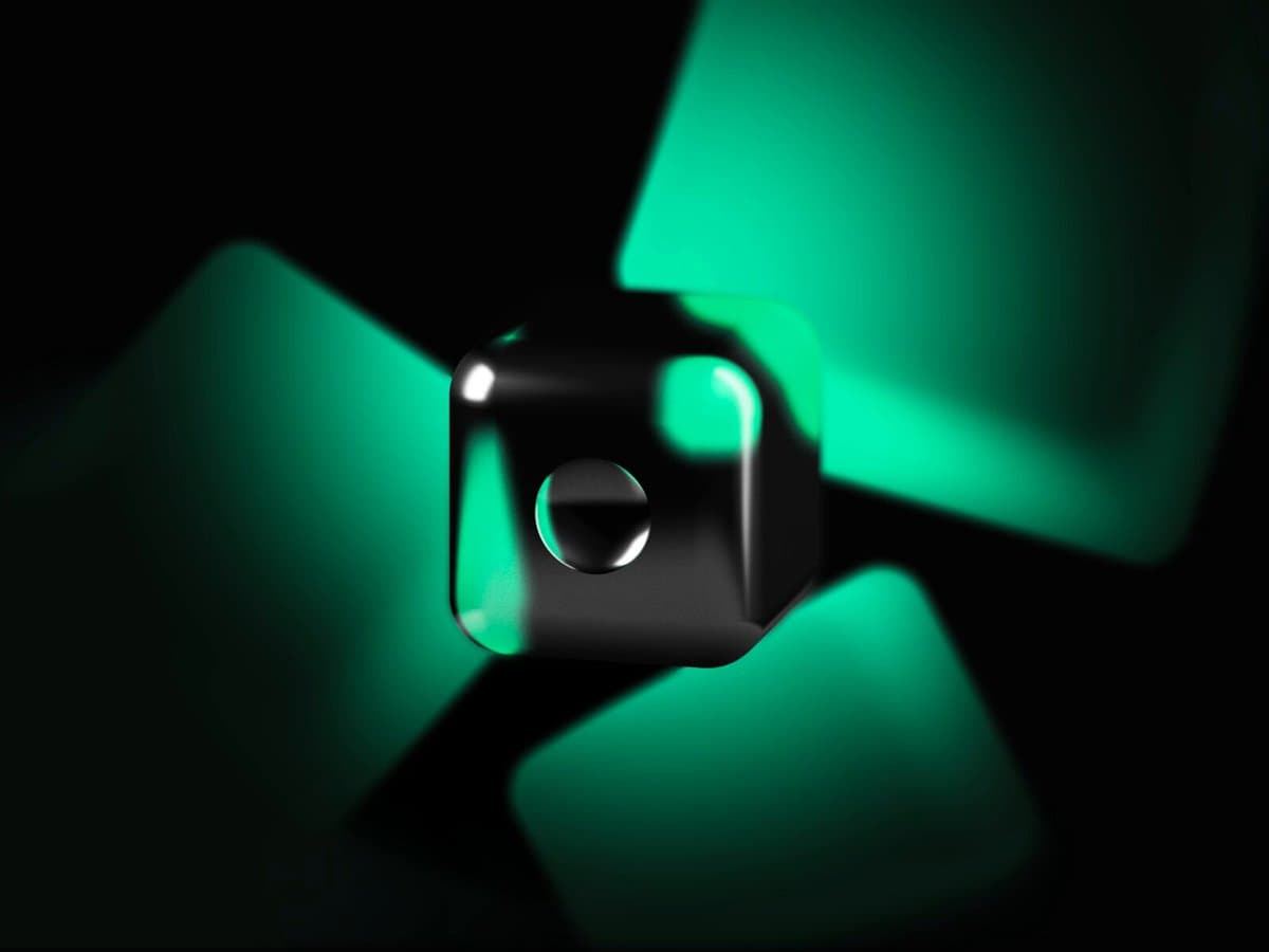 Emerald Glow Cube Render