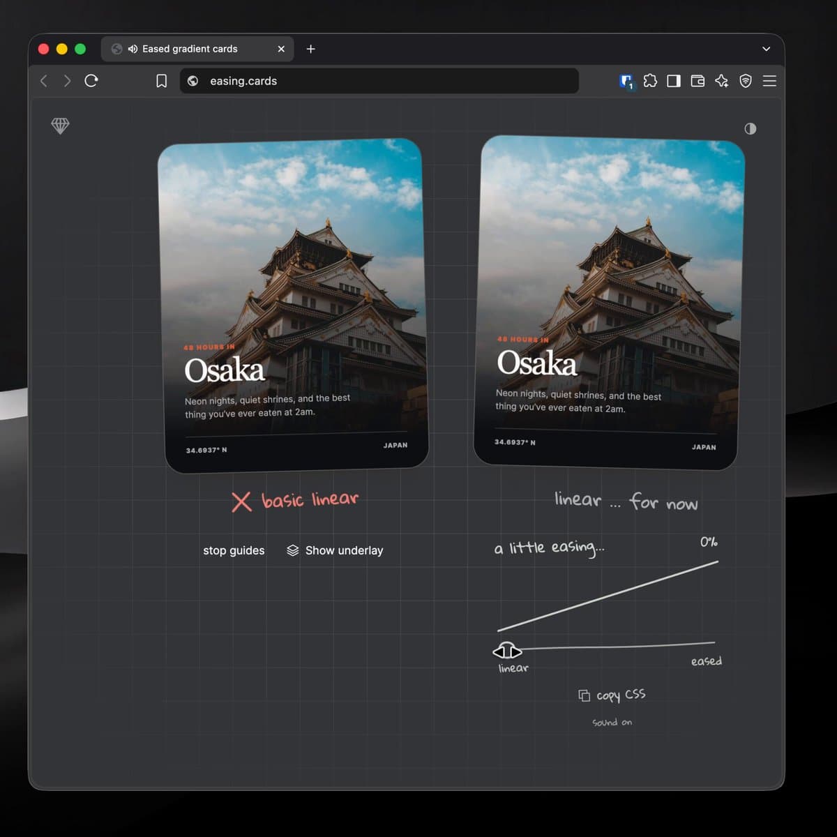 Eased Gradient Cards Demo