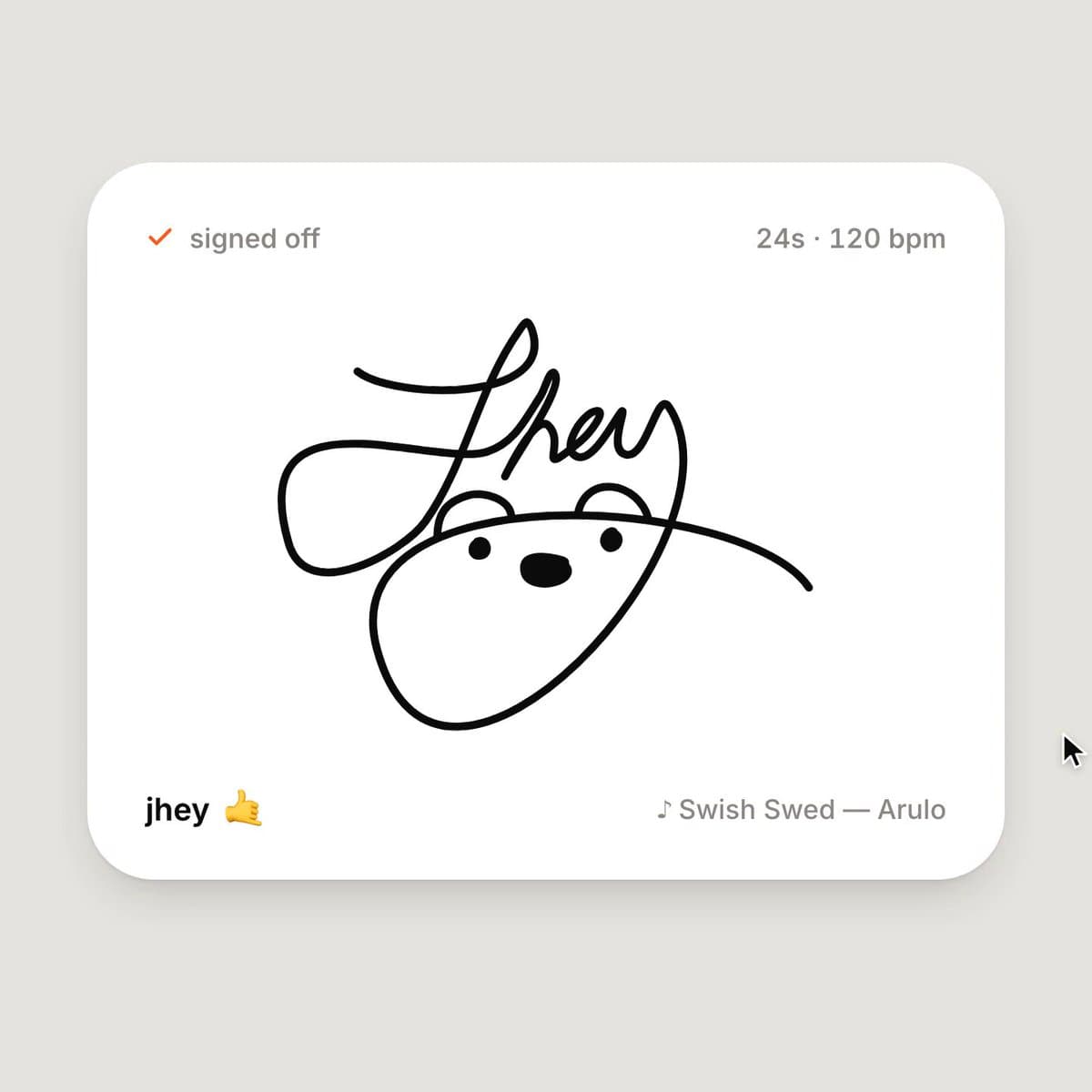 Jhey Signed-Off Audio Card