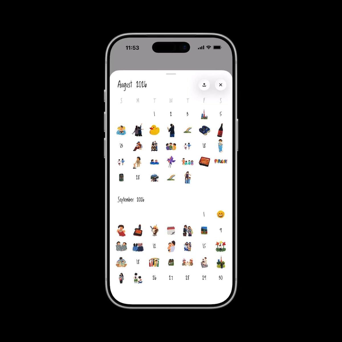 Illustrated Family Calendar App