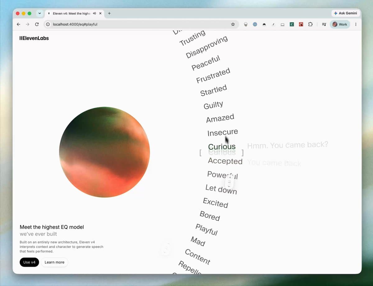 ElevenLabs Emotive Voice Hero