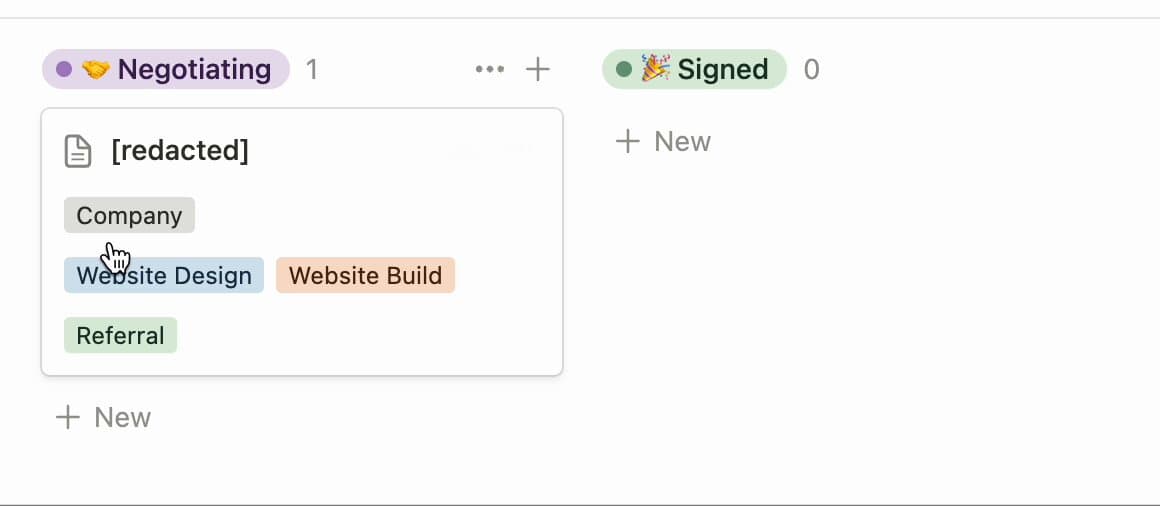 Client Pipeline Kanban Board
