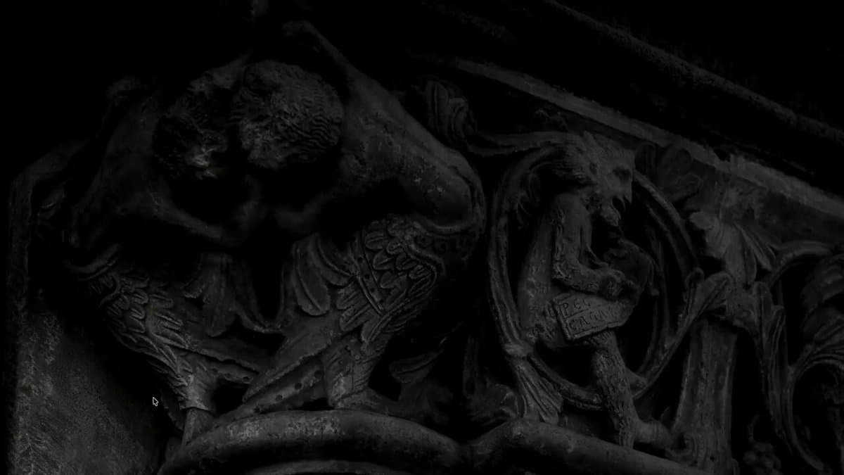 Stone Relief Carving Closeup