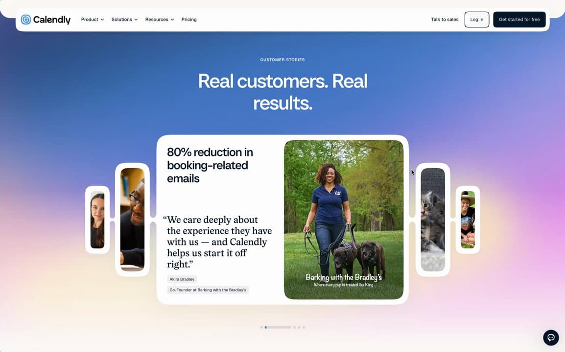 Calendly Customer Stories Carousel