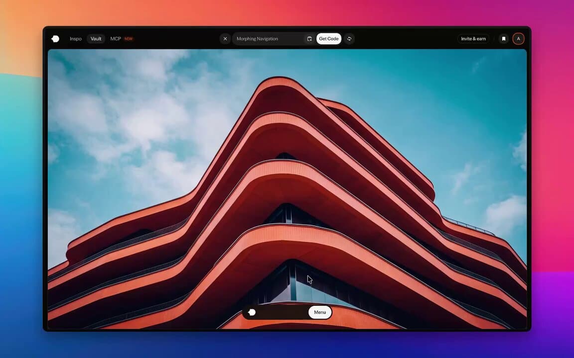Morphing Navigation Browser Frame