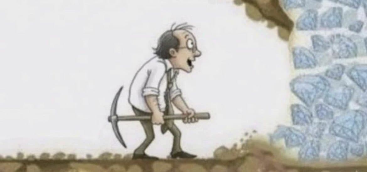 Miner Reaching For Diamonds