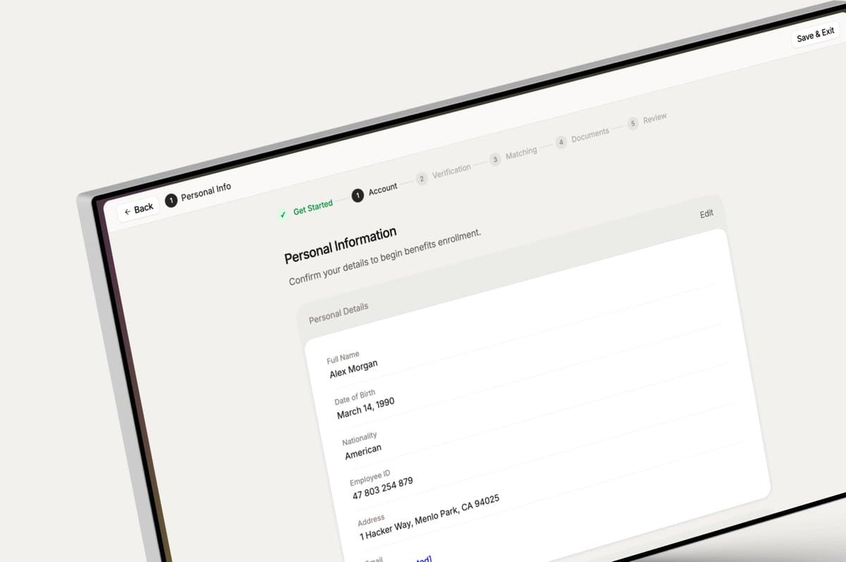 Personal Info Onboarding Form