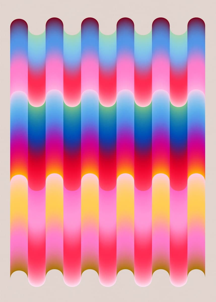 Rainbow Wave Stripe Poster