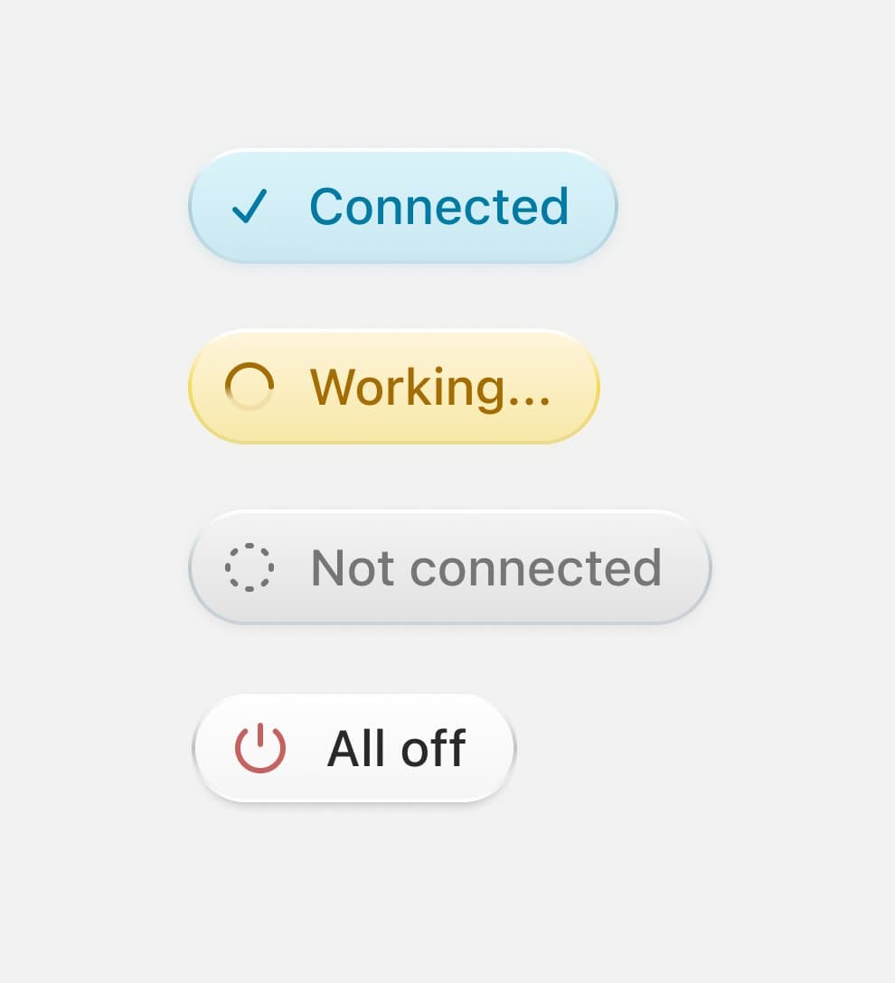 Connection Status Pill Set