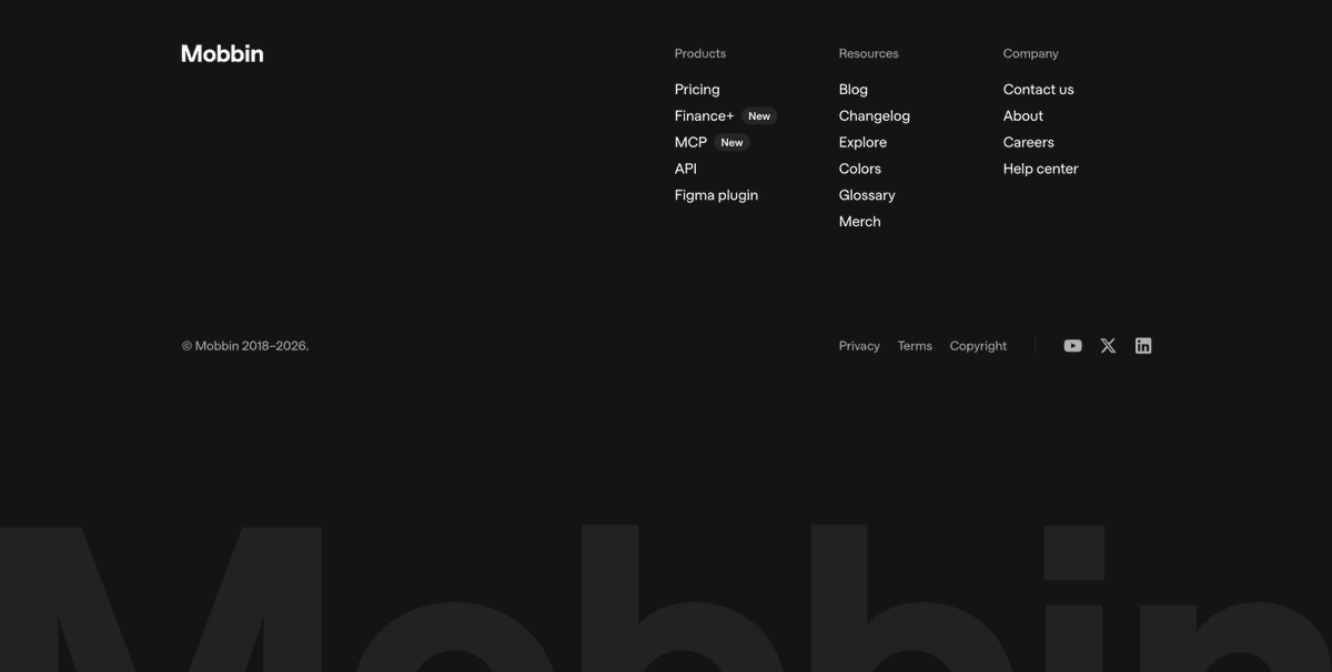 Mobbin Site Footer