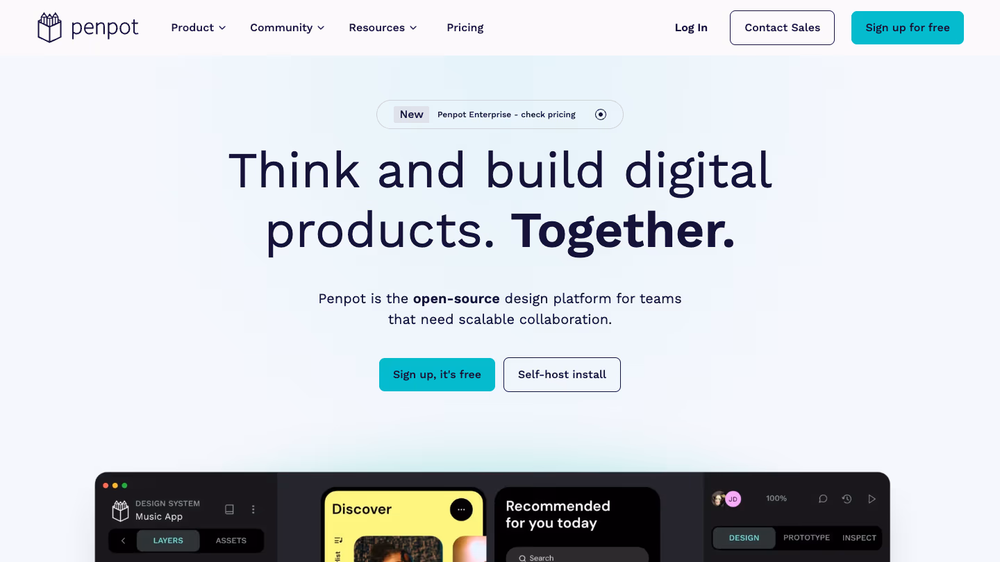 Penpot homepage