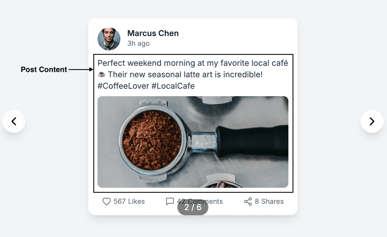 Post content component