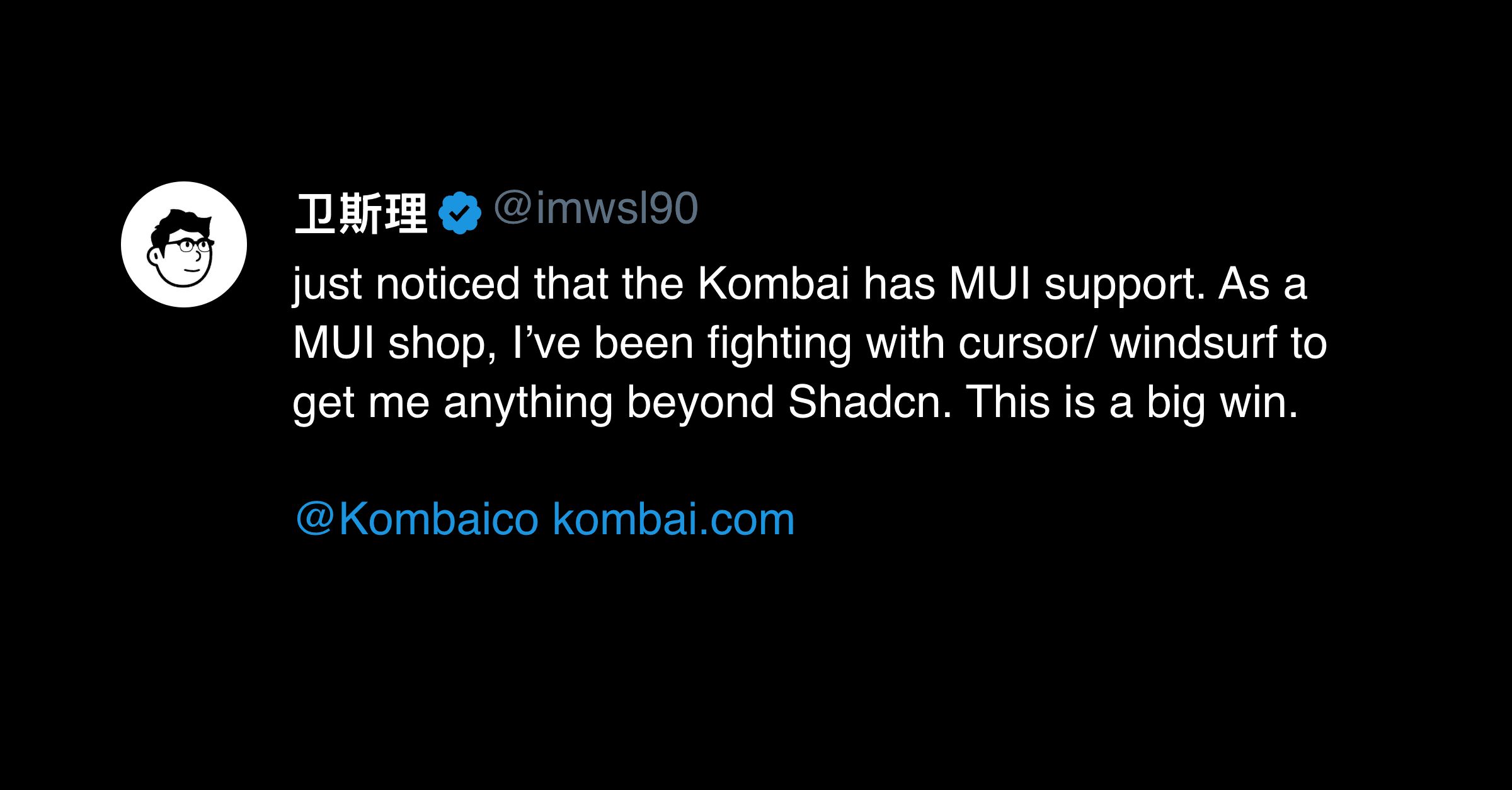 MUI developer testimonial 3