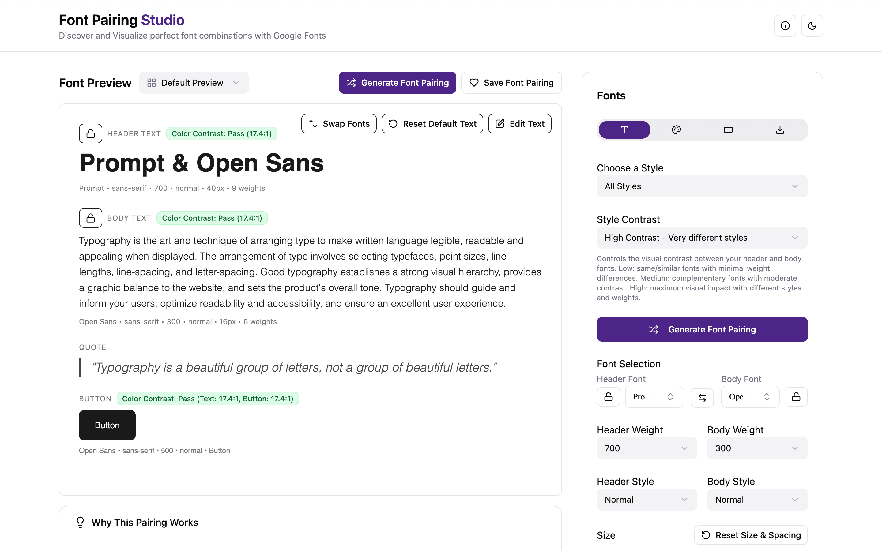 Font Pairing Studio