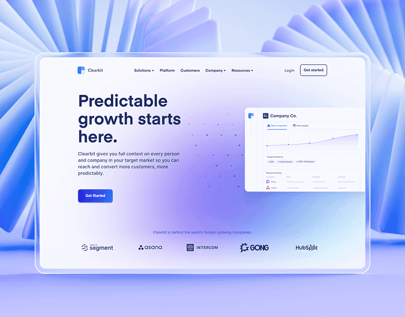 Clearbit Website Design
