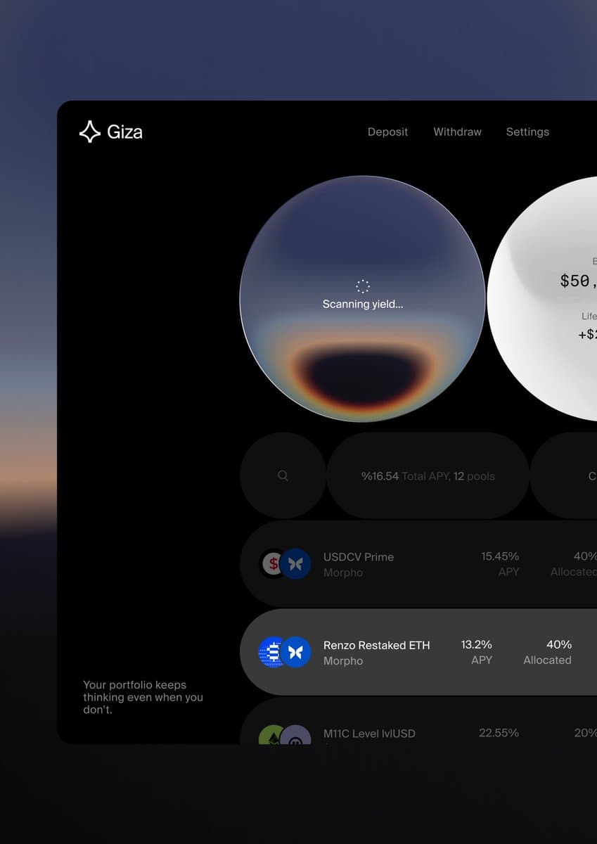 Giza Yield Scanner Dashboard