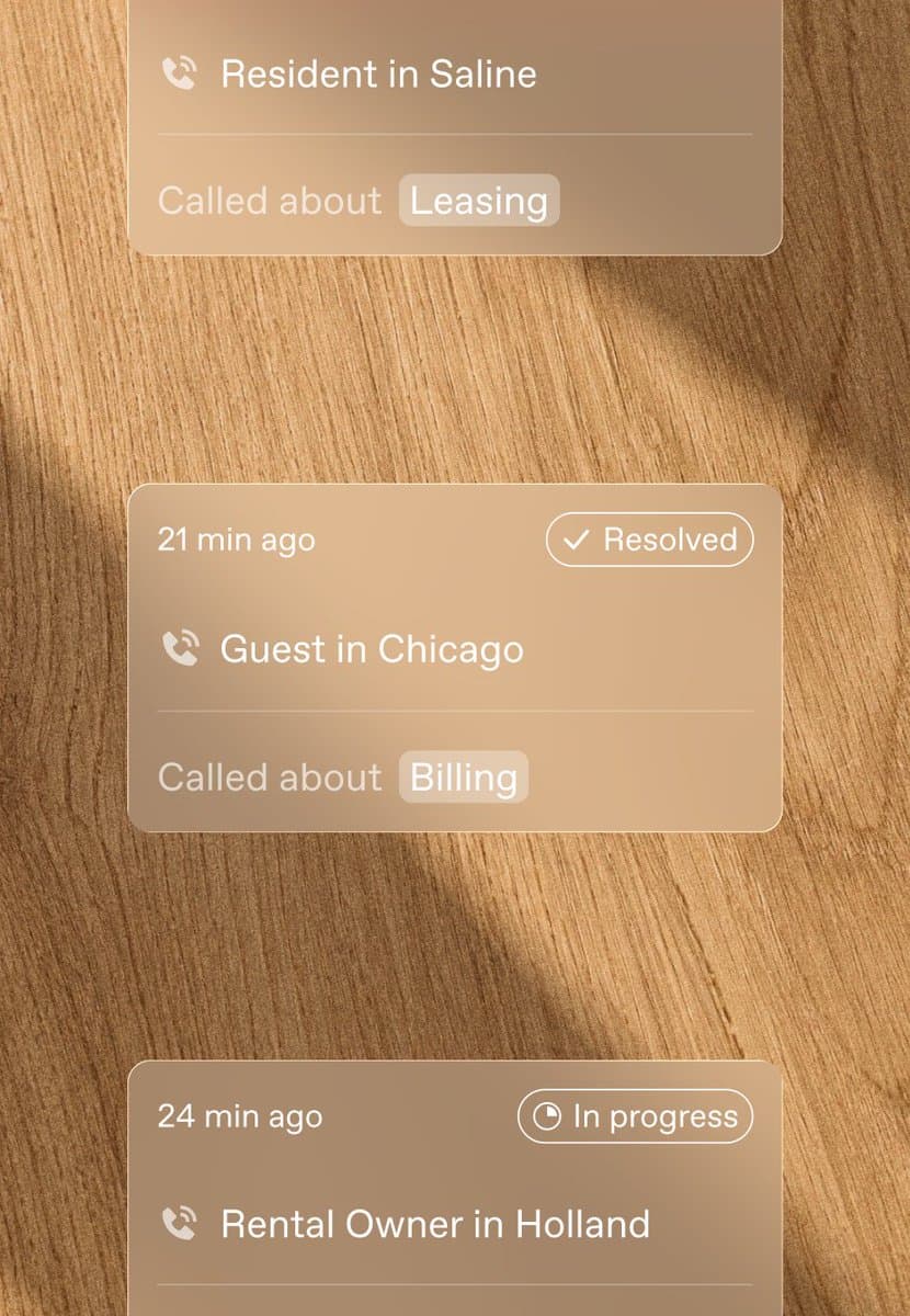 Warm-Toned Call Log Cards