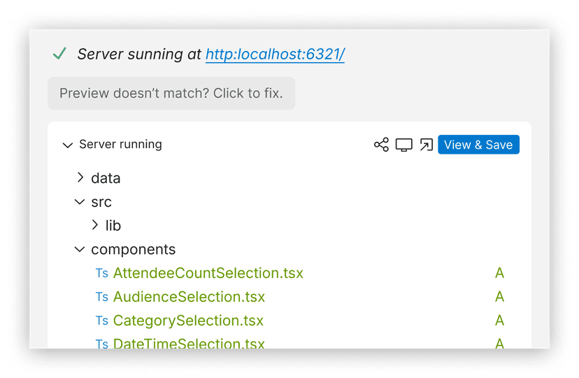 Live sandbox for preview & debugging