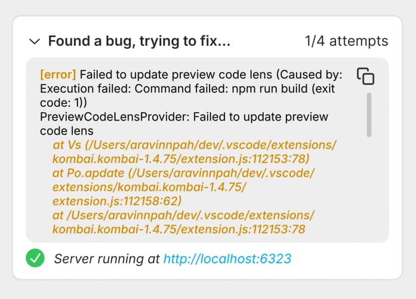 Auto-fix TS, compile and run errors