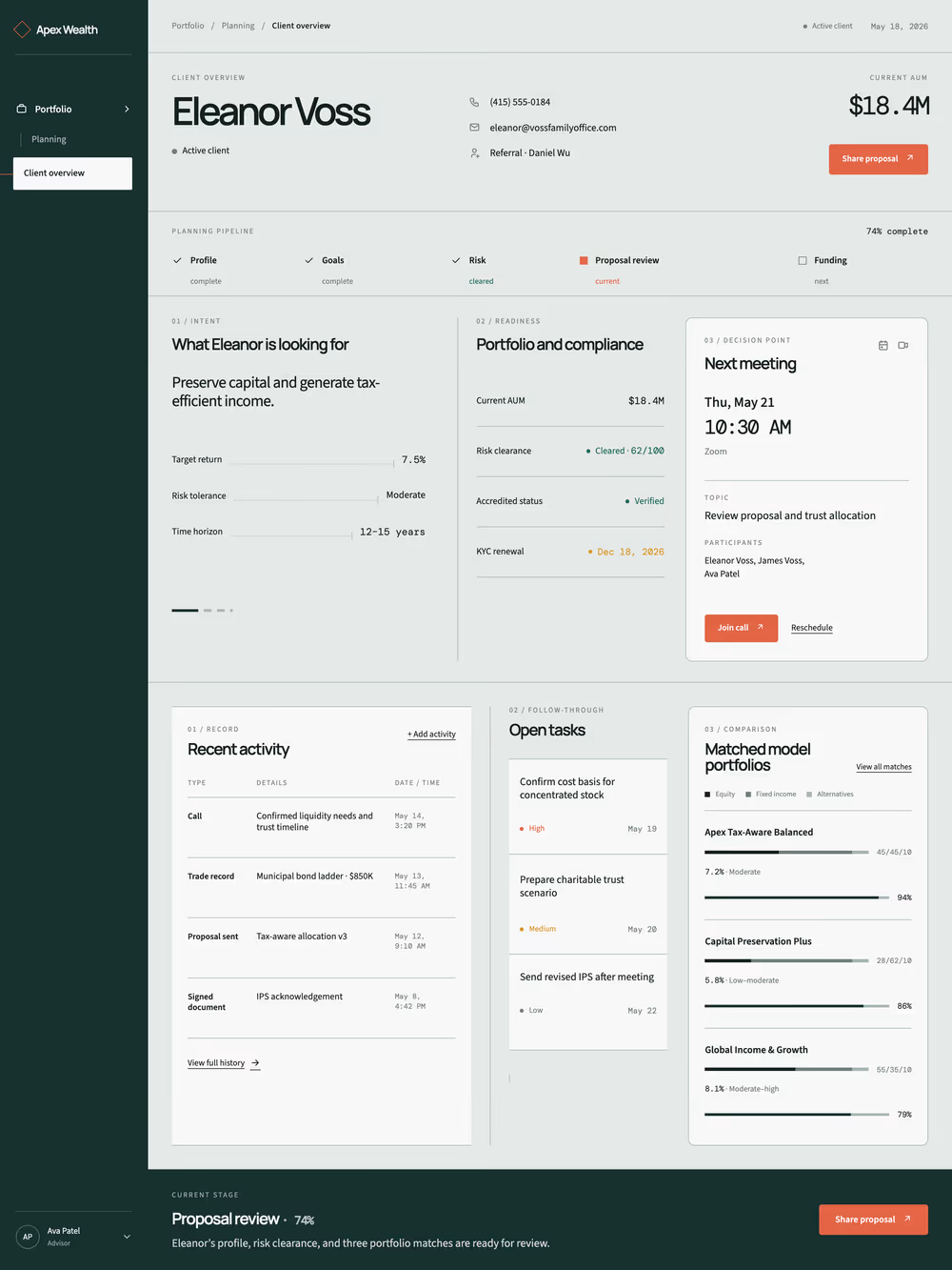 Client Overview, built using Kombai Auto, pass 1 of 3