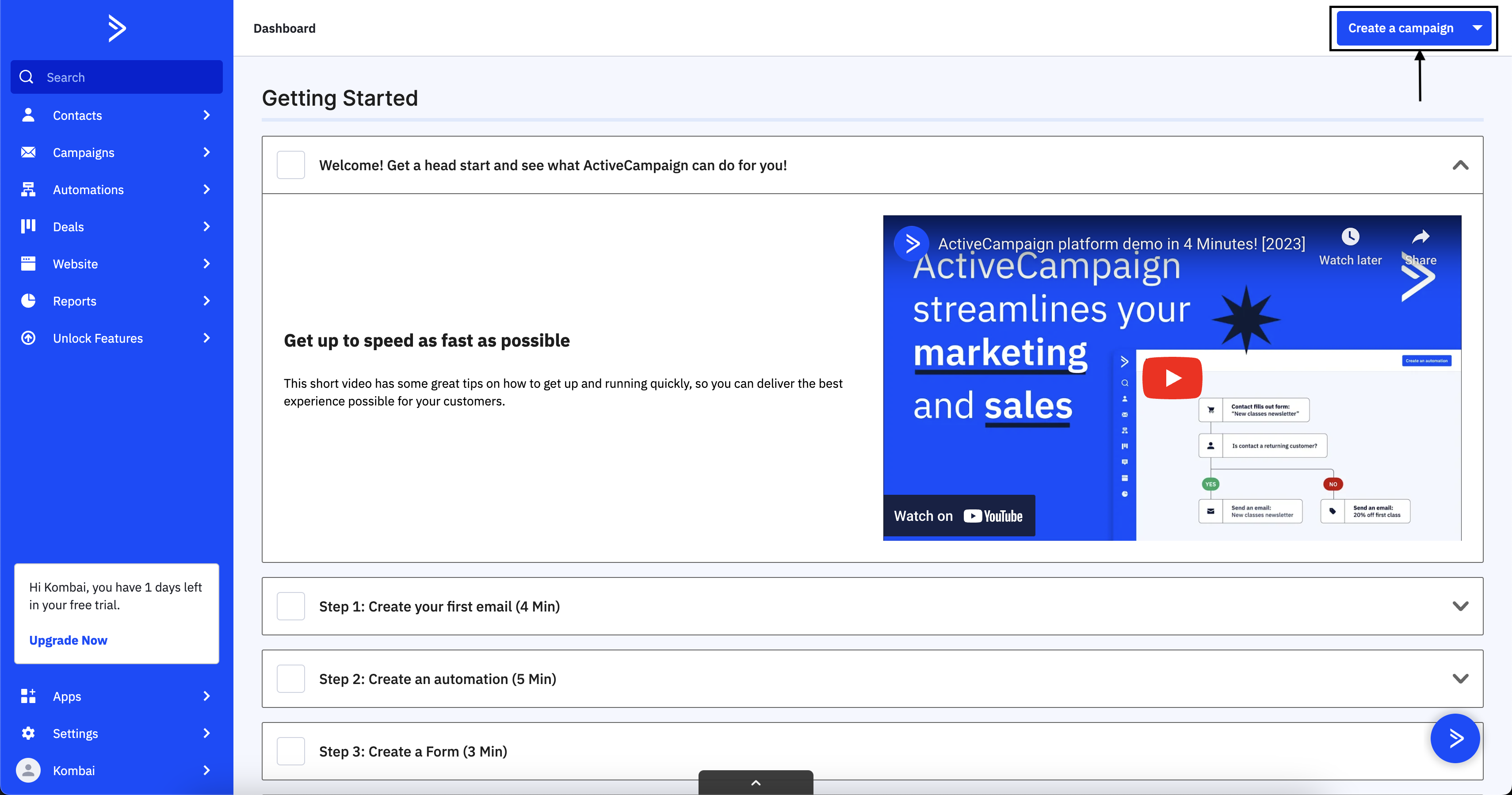 ActiveCampaign screenshot