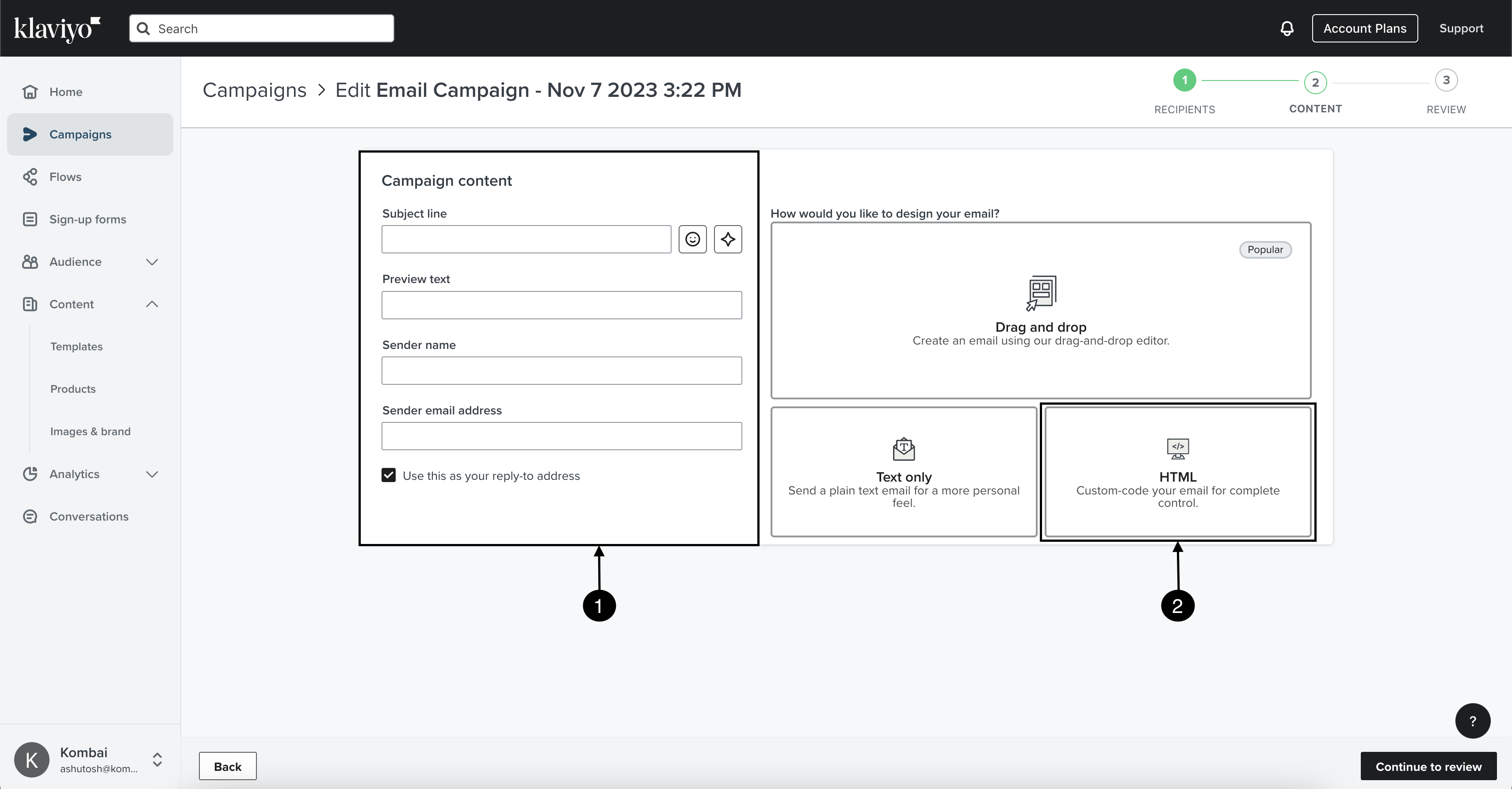 Klaviyo screenshot