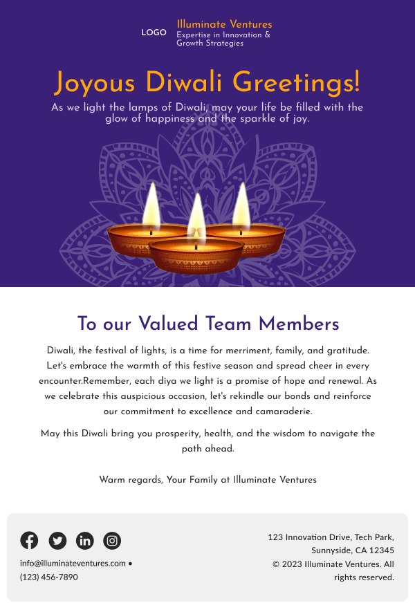SaaS-Diwali Greetings To The Team