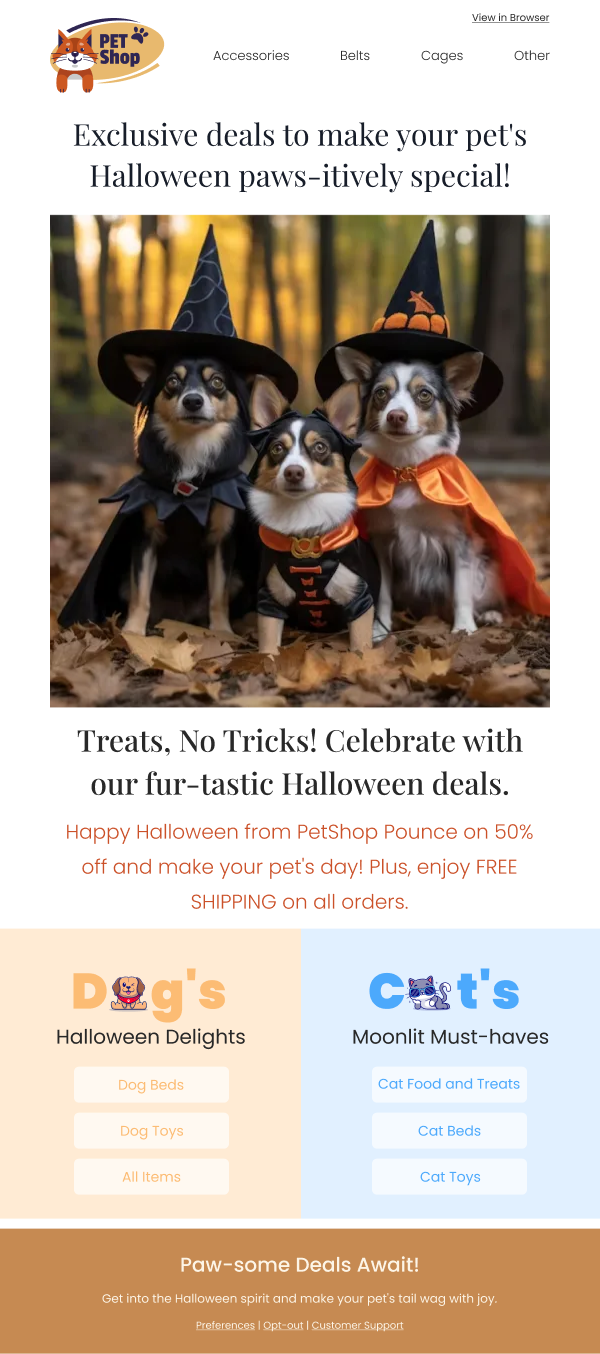Ecommerce-Pet Shop Halloween Sale
