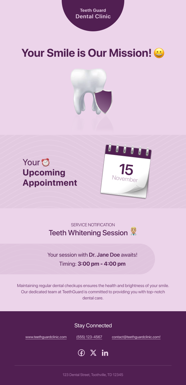 Healthcare-Upcoming Dentist Appointment
