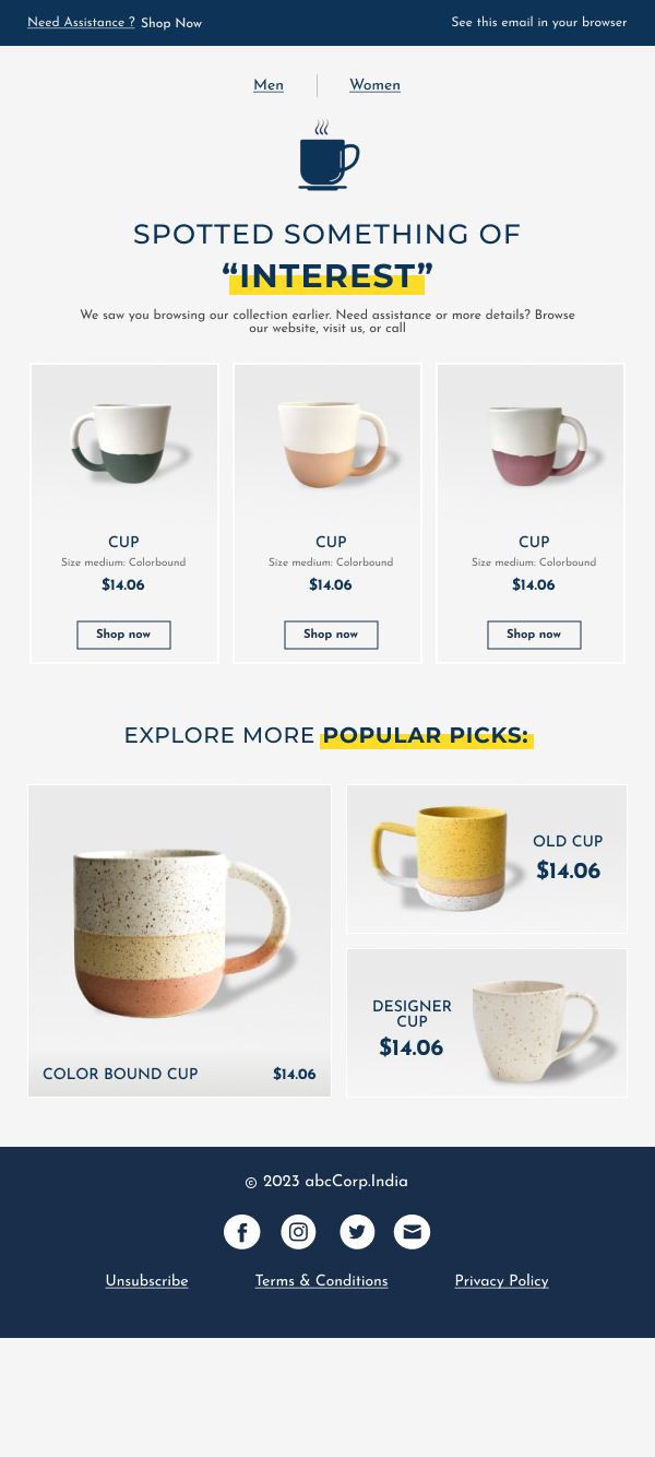 Ecommerce-Pupular Cups On Sale