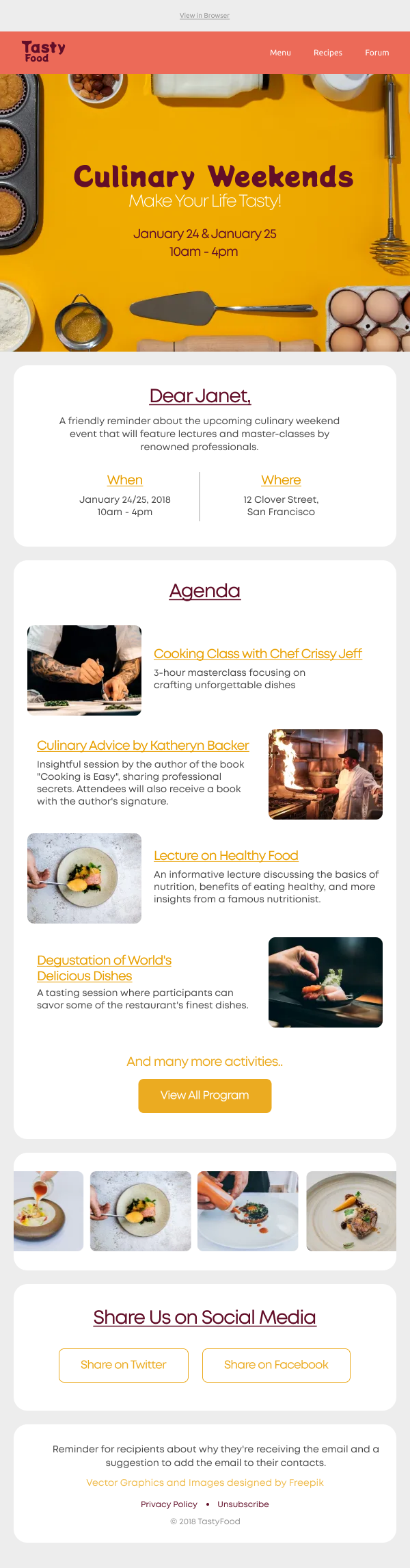 Restaurant-Culinary Weekends Classes